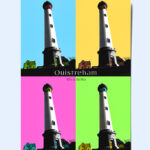 Montage photo du phare de Ouistreham en hommage à Andy Warhol