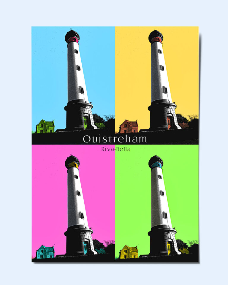 Montage photo du phare de Ouistreham en hommage à Andy Warhol